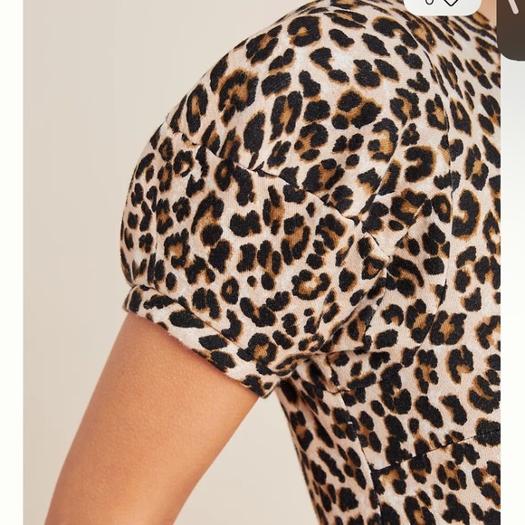 Velvet Jolene Leopard Puff-Sleeved Mini Dress Size Small - Picture 3 of 9